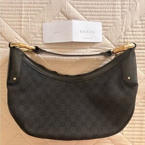Gucci Hobo Bag in Black with Gold Details